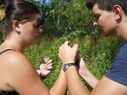 students band birds at Cornell Lab