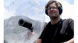 Jon Erickson records birdsong in Mauritius Macaulay library