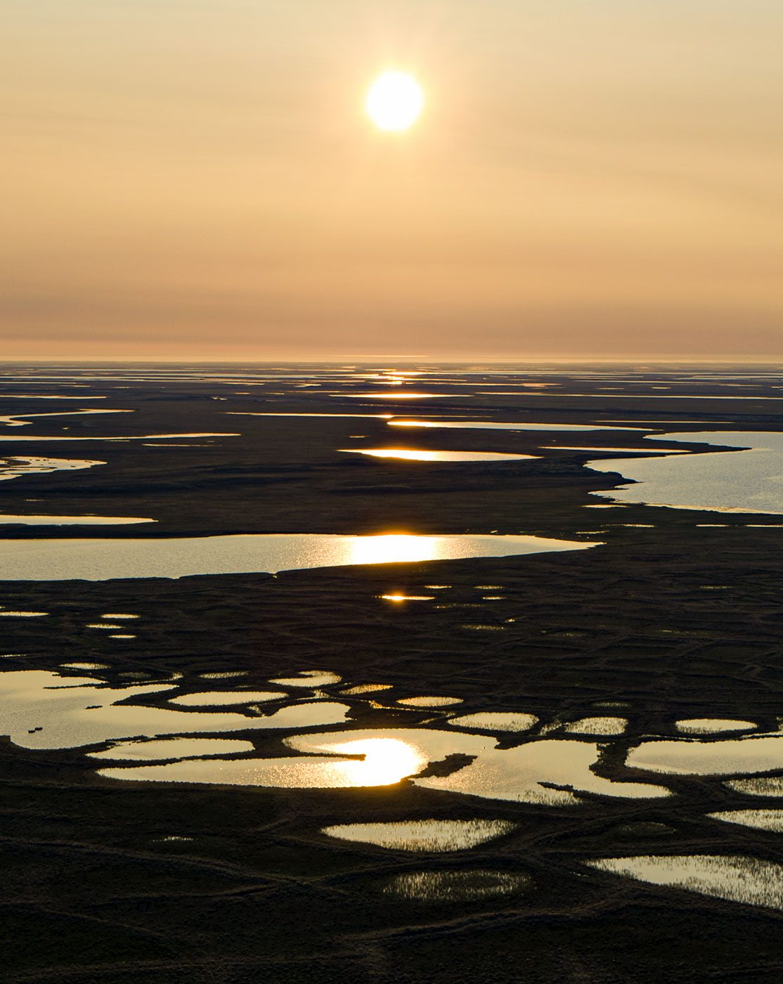 Sunset over the tundra.